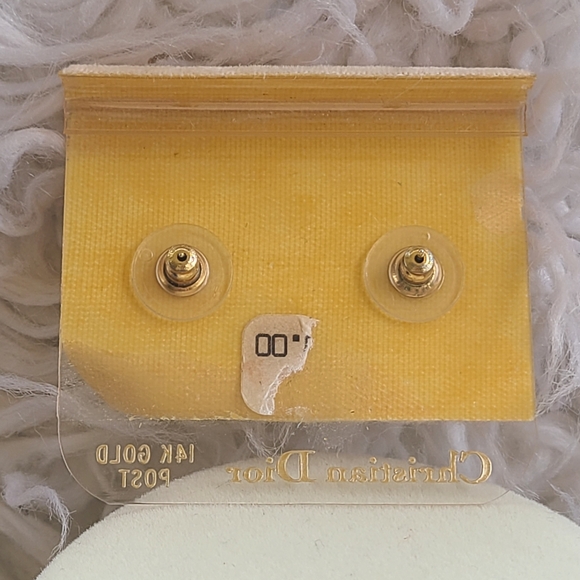 Gorgeous Rare Vintage Dior 14k Gold Post Earrings- Excellent Vintage Condition - Picture 7 of 8